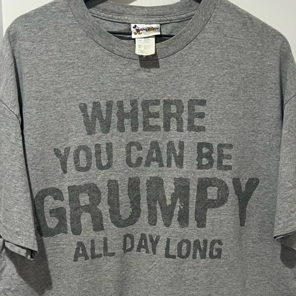 Vintage Walt Disney World Gray 'Grumpy' Graphic Tee Size XL